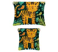 Set di 2 trousse in finta pelle, piccola borsa per il trucco per borsa, mini borse portatili per cosmetici da donna, borsa multifunzionale per riporre schegge, adorabile animale dei cartoni animati,