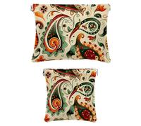 Set di 2 trousse per il trucco in finta pelle, piccola borsa per il trucco per borsa, portatile, senza cerniera, mini custodia da viaggio per cosmetici, pittura universo, pianeta, stella cadente,