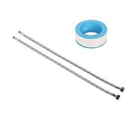 Set di 2 tubi connessione acqua calda e fredda accessori per bagno prolunga rubinetto con nastro sigillante acciaio 304 -Proof Anti-perdite Adatto miscelatori