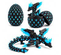 Set di 2 uova di drago 3D con texture blu mezzanotte
