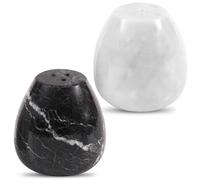 Set di 2 uova di sale e pepe (zebrato nero e bianco)