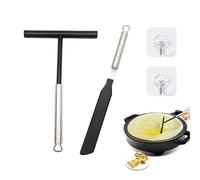 Set di 2 utensili per frittelle in acciaio inox, distributore di pasta, spatola, macchina di distribuzione, adatto per cucina, ristorante, stand vendita, ecc.