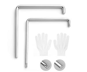 Set di 2 utensili per regolazione porte e finestre, chiave esagonale 4 mm, Torx TX15, Siegenia, Winkhaus
