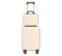 Set di 2 valigie rigide in ABS a 360°, con chiusura a combinazione, manico telescopico, struttura impermeabile a tre livelli, resistente ai graffi, adatto ai bordi e ai weekend, beige., moderno