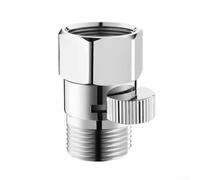 Set di 2 valvole di arresto per doccia con struttura in ottone e guarnizione in acciaio inox, interfaccia standardizzata per flusso d'acqua regolabile nell'impianto idraulico del bagno (A)