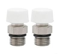Set di 2 valvole di sfiato dell'aria per radiatore con filettatura maschio BSP in ottone nichelato spurgo manuale per una rimozione efficiente dell'aria nei sistemi di riscaldamento dei radiatori (1/4