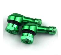 Set di 2 valvole per moto in alluminio CNC, tipo tubeless, angolo di 90 gradi, montaggio per applicazioni su cerchi da 11,3 mm (verde)