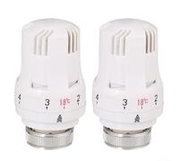 Set di 2 valvole termostatiche per radiatore, M 30 x 1 5, design con regolazione efficiente della temperatura