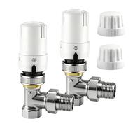 Set di 2 valvole termostatiche per radiatore: Taurion Valvola per radiatore da 1,3 cm, forma angolare, connessione filettata, con sensore liquido e posizione zero, M30 x 1,5, DN15