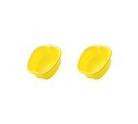 Set di 2 vaschette per pediluvio, grande, in plastica, portatile, per pediluvio, per unghie e caviglie, colore giallo, 37,3 x 33 x 15 cm