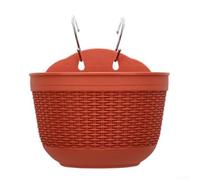 Set di 2 vasi da fiori semicircolari da parete, per decorazione contemporanea della casa e del giardino (rosso)