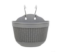 Set di 2 vasi da fiori semicircolari da parete, per decorazione contemporanea della casa e del giardino (grigio)