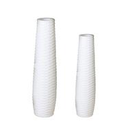 Set Di 2 Vasi Da Terra CATANIA Opaco Bianco H. 59 + 77CM Ceramica Casablanca