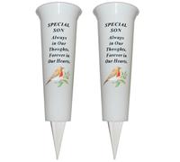 Set Di 2 Vasi Per Fiori In Memoria Con Punta Immagine Di Robin - Figlio