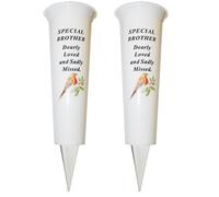 Set Di 2 Vasi Per Fiori In Memoria Con Punta Immagine Di Robin - Fratello