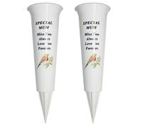 Set Di 2 Vasi Per Fiori In Memoria Con Punta Immagine Di Robin - Mamma