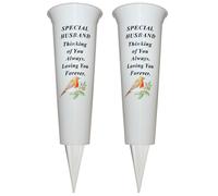 Set Di 2 Vasi Per Fiori In Memoria Con Punta Immagine Di Robin - Marito