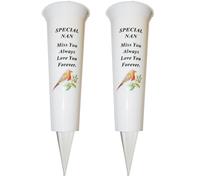 Set Di 2 Vasi Per Fiori In Memoria Con Punta Immagine Di Robin - Nan