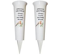 Set Di 2 Vasi Per Fiori In Memoria Con Punta Immagine Di Robin - Nonno