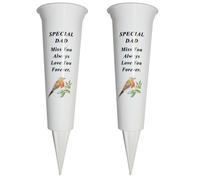 Set Di 2 Vasi Per Fiori In Memoria Con Punta Immagine Di Robin - Papà