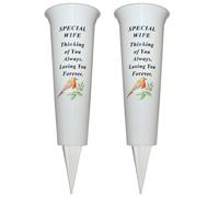 Set Di 2 Vasi Per Fiori In Memoria Con Punta Immagine Di Robin - Scegli Design