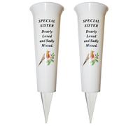 Set Di 2 Vasi Per Fiori In Memoria Con Punta Immagine Di Robin - Sorella