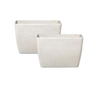 Set di 2 vasi per piante polvere di pietra beige chiaro 60 x 27 cm Baris