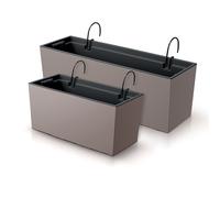 Set di 2 vasi rettangolari Urbi Case W moderni liscii fioriera plastica
