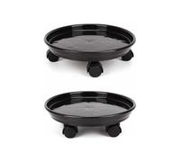 Set di 2 vasi rotondi su ruote per piante, robusto supporto per piante con ruote per uso interno ed esterno, pratico e VHV