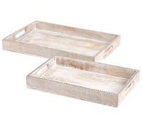 Set di 2 vassoi da portata decorativi ed eleganti Portapasticceria Display Legno