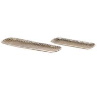Set di 2 vassoi decorativi Portagioie in metallo con texture oro Brantas