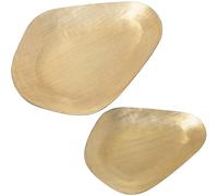 Set di 2 vassoi in alluminio intagliato in oro 31 x 23 x 2,5 e 42,5 x 32 x 4 cm