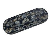 Set di 2 vassoi in metallo stampato con leopardi in multicolore 15x41x1 cm