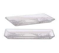 Set di 2 vassoi in vetro MADLEN 22x12 cm