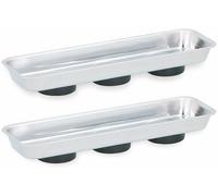 Set di 2 vassoi magnetici in acciaio inox, rettangolari, 2 pezzi, per ciotole, viti, dadi sciolti, bulloni, parti in metallo, strumenti per garage