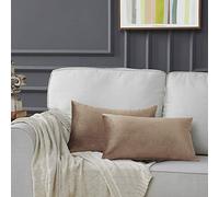 Set di 2, Velluto Lusso Cuscino Copre Caso 30 x 50 cm Morbido Soild Decorativo Quadrato Federa Cuscino Set Custodia per Divano Letto Auto,Cachi