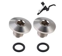 Set di 2 viti di spurgo per bicicletta con guarnizione tonica, lega di titanio TC4, M5 x 5 mm, compatibile con Shimano XT SLX Zee Deore LX, per corpo freno diviso leggero