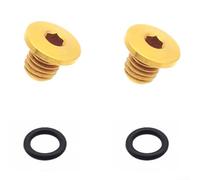 Set di 2 viti di spurgo per bicicletta, M5 x 5 mm, con O-Ring in lega Ti per riparazione integrale della leva del freno a disco (nero)