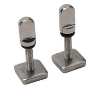 Set di 2 viti e dadi per pinna da surf in acciaio inossidabile 316 resistente all'acqua salata installazione rapida bullone di serraggio a mano argento 34 x 8 mm montaggio sicuro pinna con rondella di