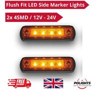 Set di 2 x 4 SMD LED Indicatore Ambra Luce di segnalazione laterale Lampade A...