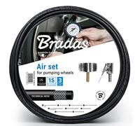 Set di 2 x 5 mm Tubo Gonfiaggio Pneumatici lunghezza: 16 m con montati raccordi