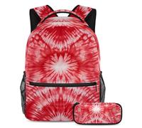 Set di 2 zaini per bambini con astuccio, zaino grande capacità per ragazzi ragazze adolescenti, blu tie dye, Multicolore#03, B:29.4x20x40cm P:19x7.5x3.8cm, Zaini Daypack
