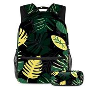 Set di 2 zaini per bambini con astuccio, zaino grande capacità per ragazzi ragazze adolescenti, blu tie dye, Multicolore#08, B：29.4x20x40cm P：19x7.5x3.8cm, Zaini Daypack
