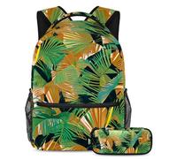 Set di 2 zaini per bambini con astuccio, zaino grande capacità per ragazzi ragazze adolescenti, blu tie dye, Multicolore#04, B:29.4x20x40cm P:19x7.5x3.8cm, Zaini Daypack