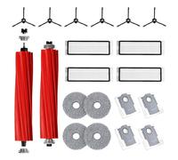Set di 20 accessori per Roborock Q Revo Robot Stazione di aspirazione Ricambi Include 2 Spazzola Principale 4 Salviette 4 Filtri HEPA 6 Spazzole laterali 4 Sacchetti per la polvere (Q Revo Nero)