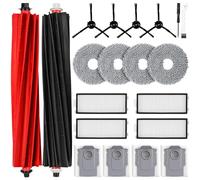 Set di 20 accessori per robot aspirapolvere Roborock Qrevo Master/Qrevo Slim, pezzi di ricambio 2 spazzola principale, 4 sacchetti per la polvere, 4 tamponi tergicristalli, 4 filtri HEPA, 4 spazzole