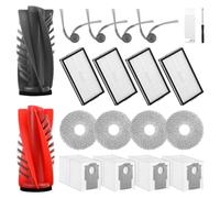 Set di 20 accessori per robot aspirapolvere Roborock Saros 10R/ G20S Ultra, 1 doppia spazzola principale, 4 spazzole laterali, 4 filtri HEPA, 4 salviette, 4 sacchetti per la polvere, 1 spazzola per la