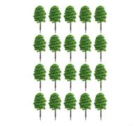 Set di 20 alberi modello in plastica verde per treni ferroviari e edifici in miniatura per scenari di diorama di guerra con altezza di nove e cinque centimetri per paesaggi in scala (H=9 cm)