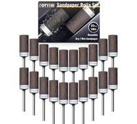 Set di 20 bastoncini di carta vetrata a grana 180 con utensile rotante Dremel per gambo da 1/8", accessori per utensili rotanti adatti per rimozione della ruggine dei metalli/lucidatura della giada