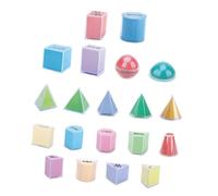 Set di 20 blocchi geometrici, solidi geometrici e forme 3D per la casa e la